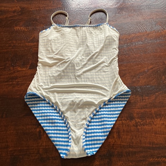 Solid & Striped The Nina One Piece Swimsuit Azure Stripe Size XL - Picture 7 of 16